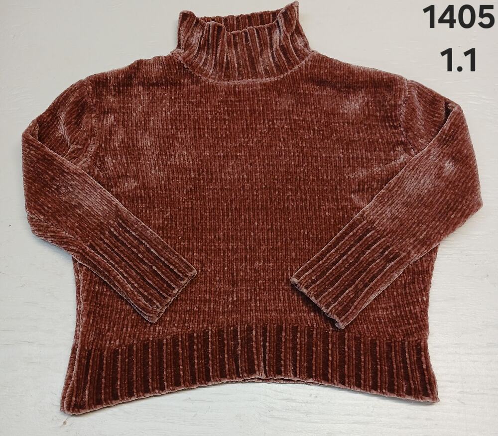 Cynthia Rowley (Small) Rose Ribbed Velvet Turtleneck Sweater